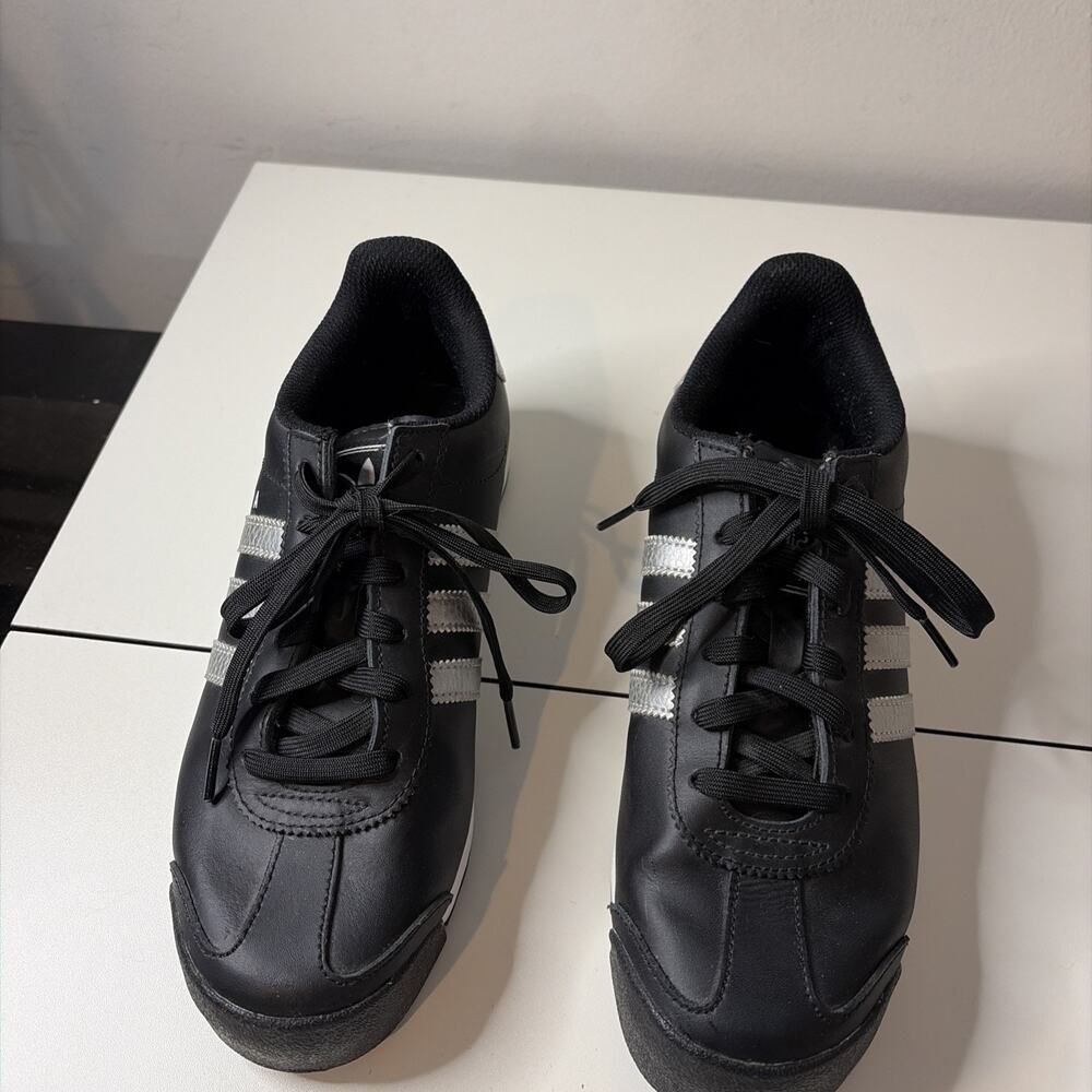 Adidas Originals Samoa J Women's Casual Sneakers Black -Triple Silver, Size 7